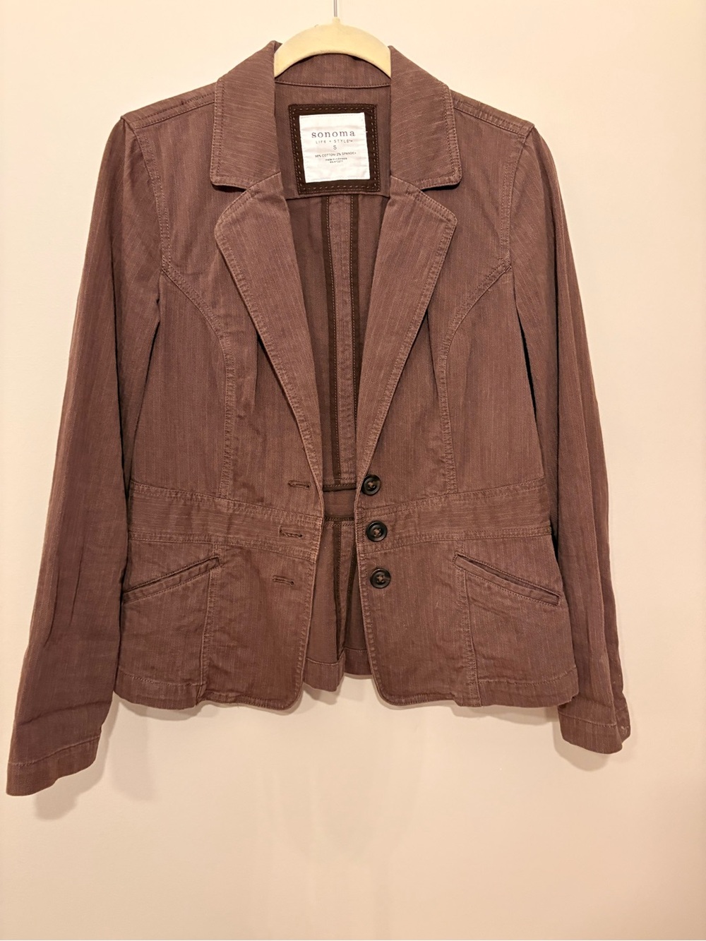 Sonoma Women's Brown Blazer Jacket Size Small